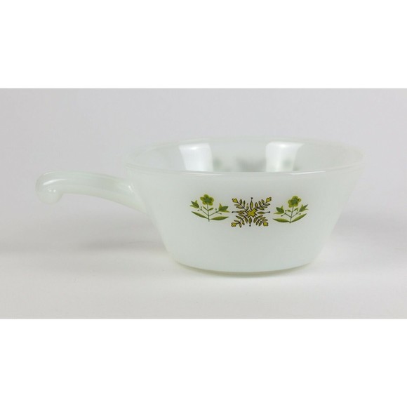 Vintage Anchor Hocking Fire King Meadow Green Handled Soup Chili Bowl - Picture 1 of 6